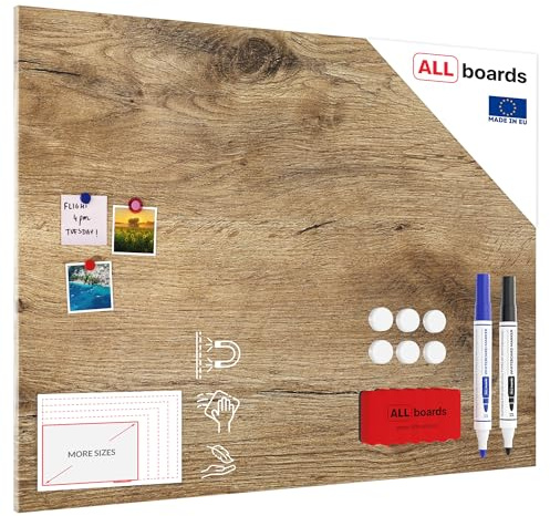 ALLboards MetalBoard Holzprint 120x90cm + Zubehör-Set