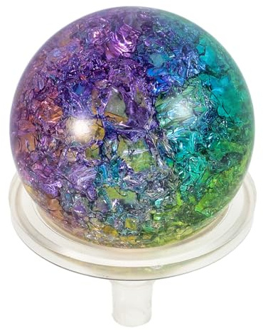 Alipis 1 Ensemble Boule Décorative Verre Craquelé avec Support pour Aquariums Rocailles et de Thé Ajout Élégance Sophistication Installation Facile Accessoire DIY Polyvalent