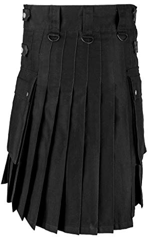 Falda Plisada Estilo Kendo para Hombre Diseño Punk Gótico Retro con Bolsillos Falda Escocesa de Moda Urbana Kilt de Algodón Ropa Alternativa Dark Academia n39
