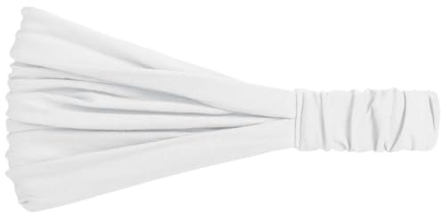 Hutshopping Hårband för kvinnor – sportig bandana huvudduk i en storlek (52–60 cm) – pannband vår sommar, Vit, En Storlek
