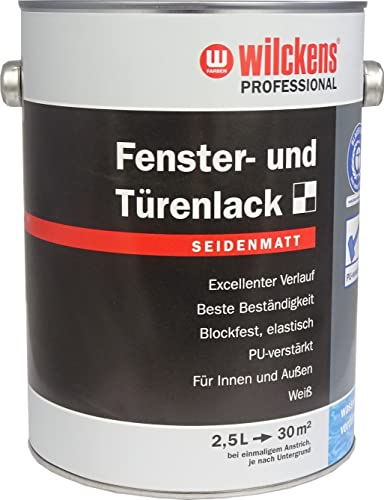 Wilckens Professional Fenster- und Türenlack seidenmatt, 2,5 l, Weiß