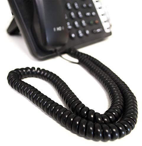 Téléphone Combiné Enroulé RJ10 Fiche vers RJ10 Fiche câble Cordon Noir 4 m [4 mètre/4m]