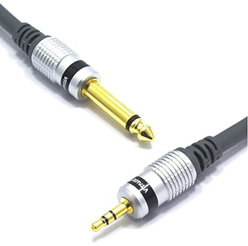 VITALCO 3.5mm Stereo auf 6.3mm Mono Klinke Kabel 3m 3.5 Stereo Aux zu Grosse Mono 6.3 Klinkenstecker Audio Adapter