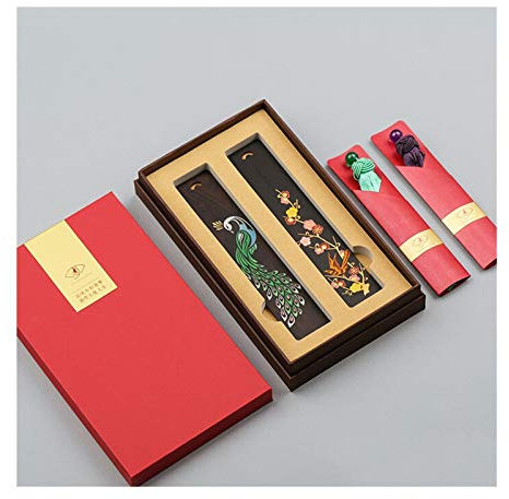 Lesezeichen Gemalte Lesezeichen - Hölzernes Lesezeichen mit schönen Quasten Chinese style Antique Bookmark ist ein einzigartiges Geschenk für Lehrer Studenten Männer und Frauen Buch Markierungen