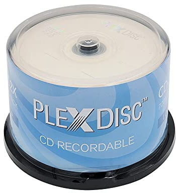PlexDisc CD-R 700 MB 52X Logo Top Registrabile Media Disc - 50pk Mandrino (FFP) 631-814-BX