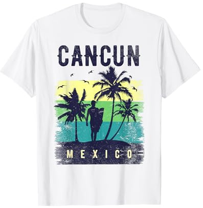 Cancun Urlaub Outfits Surfen Herren Mexiko Souvenirs Cancun T-Shirt