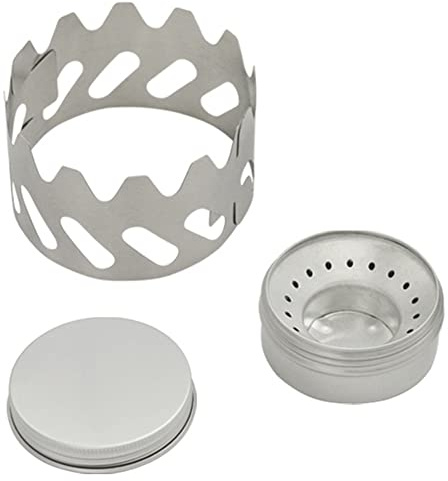 DAZZLEEX Poêle à alcool d'extérieur en aluminium avec pare-brise, pare-brise, avec housse de protection contre le feu, ensemble de brûleurs (L
