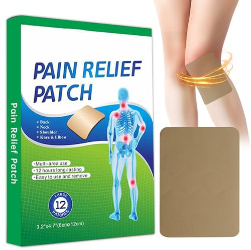 Pain Relief Patches, 12 Pcs Knee Patches for Arthritis Back Shoulder, Muscle Soreness, Neck Pain, Relieving Patch, Acting Long Lasting