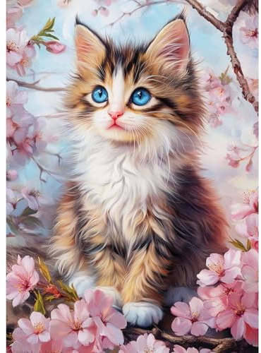 CEOVR Diamond Painting Kit Erwachsene Katze Diamond-painting,30x40 cm Diamant Paintings Kit Tier,5D DIY Diamond Painting Bilder Set Langhaarige Katze,Crystal Art Set