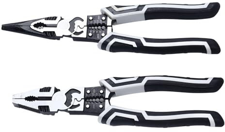 Alicates de Punta de Aguja para Cortador de Alambre, Alicates de Punta de Aguja para Cortador de Alambre de Acero CRV de 9 Pulgadas para Electricista para Reparaciones del Hogar