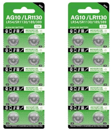 ZYHARUKO 10/20/30/40 Stück AG10/LR1130 Knopfzellenbatterien LR54 SR1130 389 189 Knopfzellen für Uhren Fernbedienung Spielzeug