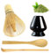 Set Accessori Cerimonia Tè Matcha, 4 Pezzi Kit Cerimonia Matcha Giapponese, Bamboo Brush Matcha, con Cucchiaio da Tè, Supporto, Accessori Cerimonia Tè Matcha, Per Preparare Tè Matcha, Nero