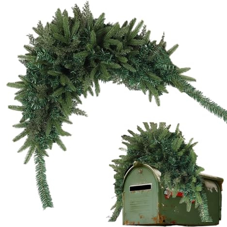 Guirlande de Noël pour boîte aux lettres, guirlande de Noël pour boîte aux lettres, 110 cm pour boîte aux lettres | pour maison porte d'entrée murale fenêtre patio jardin cour