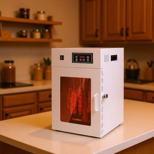 DIUNAOZI Professional Biltong Box & Food Dehydrator, 800W Stainless Steel Dry Ager Cabinet with LED Touch Panel, Single drying 7.5 KG for Meat Sausage Bacon Chicken