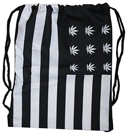 Turnbeutel Hipster Sportbeutel Jute Rucksack Jutebeutel Bag Tasche Rucksack UK USA Cannabis (Cannabis black)