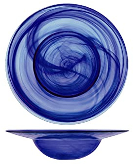 H&H alabastro juego de 6 platos Pasta, Azul, Ø 23,5 cm