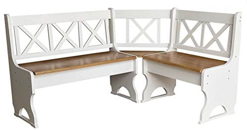 k koma Kiefer Eckbank MASSIVHOLZ Öko Weiss/Alder- NEU (150 x 180)
