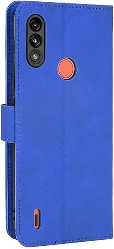 AMAZE!UK Phone Case Motorola Moto E7i Power Premium Leather Case Magnetic Closure Kickstand Full Protection Book Design Wallet Flip (Blue)