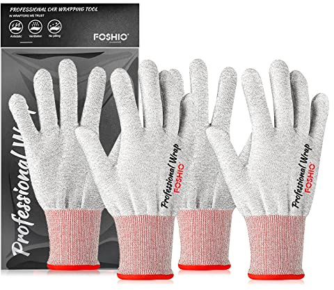 FOSHIO - Guantes de vinilo profesional para aplicación antiestática, herramienta de fibra de carbono, antipolvo, antideslizante