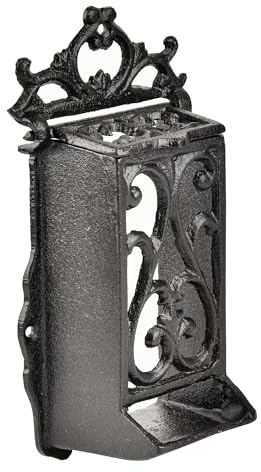 Sungmor Vintage Streichholzkastenhalter aus Gusseisen, rustikaler Metall-Streichholzhalter, viktorianischer Stil, Streichholzschachtel-Halter für Küche, Holzofen-Streichhölzer-Halter