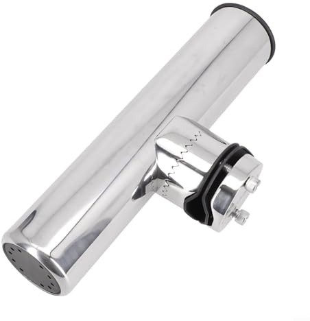 Gdfnmogo Angelrutenhalter, verstellbarer Rutenhalter, Edelstahl-Klemme, Angelrutenhalter, für Schienen, Boote, Angelboote (28–32 mm)