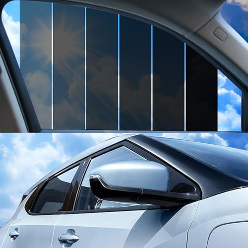 Tönungsfolie Auto Fenster 50×300cm, Schwarz Sonnenschutzfolie selbstklebend für Autoscheiben, UV Schutz & Hitzeschutz, Splitterschutz, Verschiedene Lichtdurchlässigkeit (VLT 35%, 50CM*300CM)