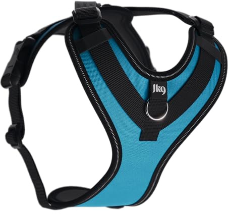 JK9 Longwalk Light Hundegeschirr mit Trackertasche, Aquamarin, M