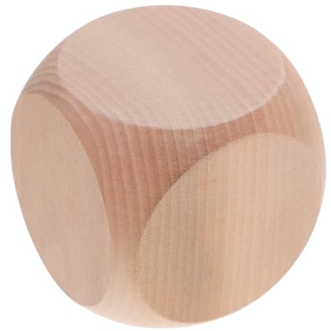 QUMIIRITY Dado Vuoto in Legno 80 Mm Angoli Arrotondati Dado Fai da Te per Giochi da Tavolo e Feste per Artigianato Creativo e Giochi Alcolici