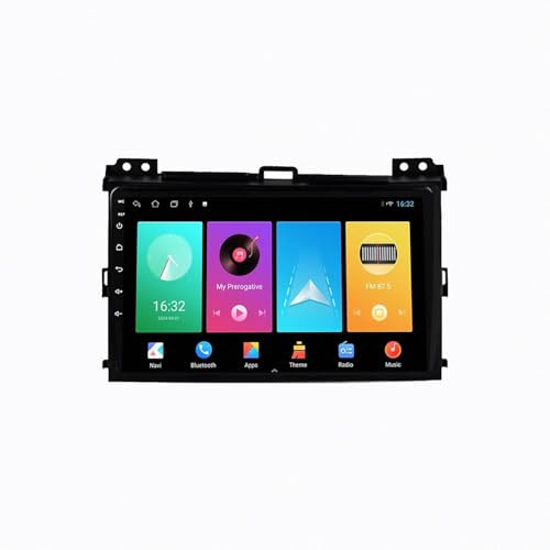Carplay-Skärm för Toyota Land Cruiser Prado 2004-2009 Röststyrning, Gps-Navigering, Med Kamera, Dashcam, Wifi, Bluetooth Bilradio Stereo Gps Navi, 4 Kärna 1G＋32G