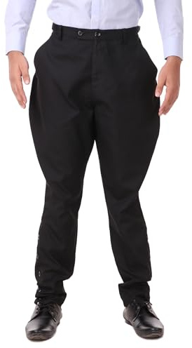 ThePirateDressing Steampunk Gothic Victorian Admiral Bartholomew Jodhpur Pants Costume for Men – Renaissance, Medieval, Pirate, Cosplay, Halloween Outfit C1415 - Black - Small