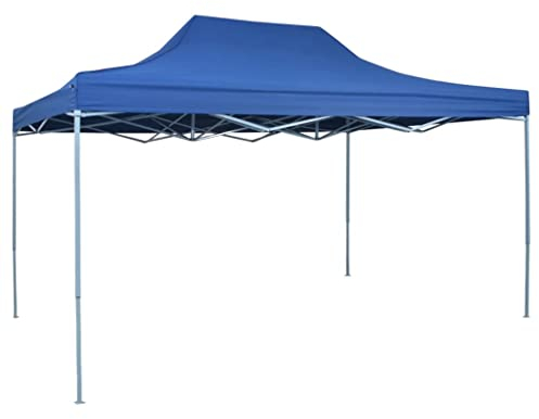 vidaXL Chapiteau Rétractable Tonnelle Pavillon Pliable de Jardin 3x4,5 m Bleu