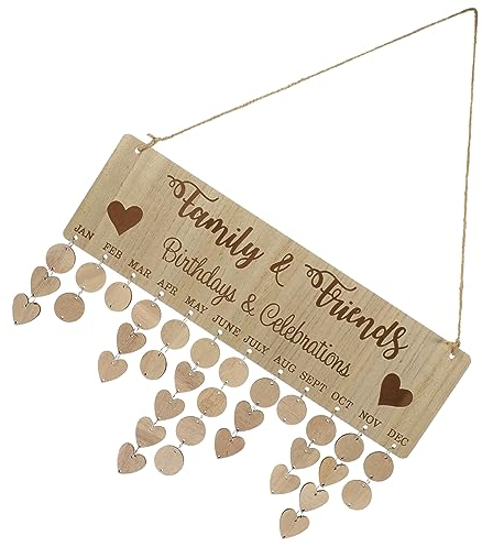 Ciieeo Holzkalender Geburtstagskalender-erinnerung Für Familie Freunde Mit Diy Worte Erinnerung Bord Plaque Für Hause Ornament