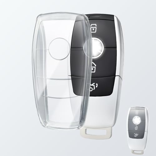 OFFCURVE Schlüsselhülle Transparent für Mercedes Class A B C E G S GLC CLA | TPU Autoschlüssel hülle für Mercedes Benz Class A B C E G S CLA CLS GLA GLB GLC GLE GLS EQA EQB EQC AMG GT
