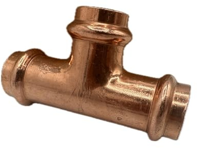 Té cuivre à sertir Raccord de tuyau en cuivre, forme de T, 3 voies, connecteur de plomberie pour soudure (Ø22, Lot1)