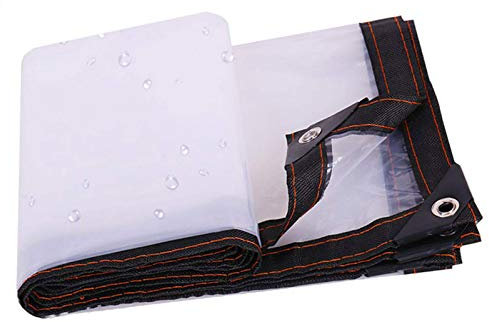 CRBUDY Zeltplane, 2 x 6 m, strapazierfähig, wasserdicht, durchsichtige Polyplane, vielseitig einsetzbar, ideal als Plane, Überdachung, Zelt, Boot, Wohnmobil oder Poolabdeckung, 5 mil ()