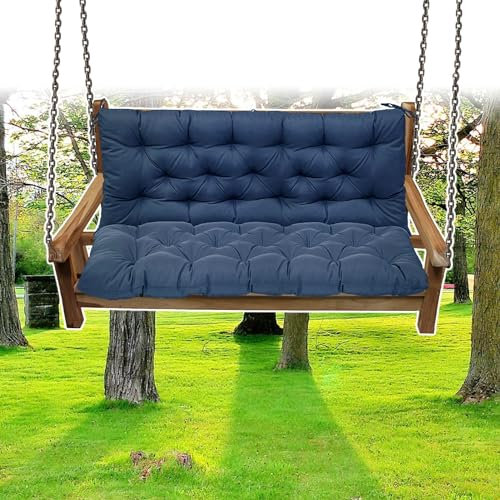 DLLDLGG 2-3 Seat Swing Replacement Cushion, Outdoor Bench Cushions with Backrest Thicken 4, Patio Furniture Garden Porch Loveseat Glider Pad, Premium Comfortable Fill Tufted