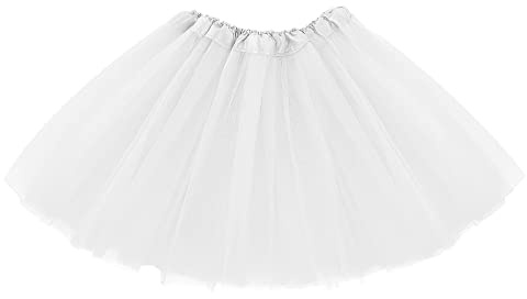 KHDULQ Jupe en Tulle pour Femme 40CM Jupe Tutu Rétro BlancTutu en Tulle à Quatre Couches pour Adultes avec Doublure Idéal pour Les Carnavals, Les Bals et Les Fêtes