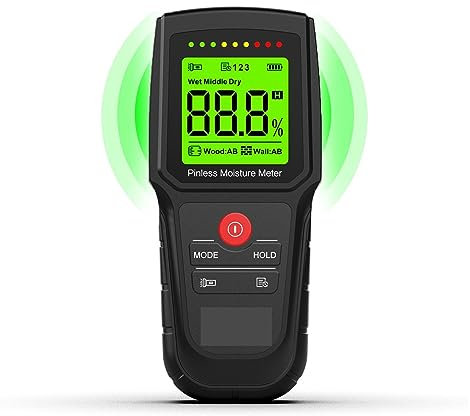 Misuratore di umidità, M80 Pinless Igrometro LCD Digitale Misuratore di Umidità for Legno/Misuratore di Umidità for Rivelatore di Umidità Legname Muro di Costruzione di Cemento