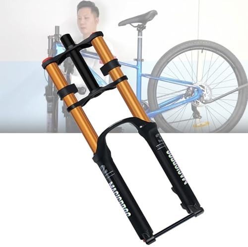 KACBFEE 26/27.5/29 Inch Mountain Bike Suspension Fork – Double Shoulder Air Fork, 180mm Travel Adjustable MTB Front Fork, QR Disc, Bicycle Shock Absorber for Downhill & Enduro QR 27.5in
