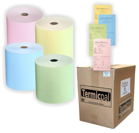80x80 * 24 Rollos Papel Térmico TERMICPAL Surtido