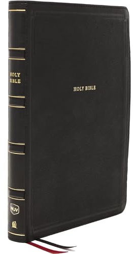 NKJV Holy Bible, Giant Print Center-Column Reference Bible, Deluxe Black Leathersoft, 72,000+ Cross References, Red Letter, Comfort Print: New King James Version