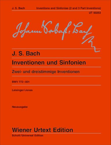Inventionen und Sinfonien: Zwei- und dreistimmige Inventionen. BWV 772 - 801. Klavier. (Wiener Urtext Edition)