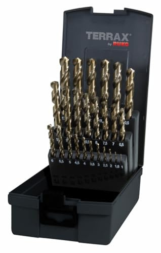 Ruko's Terrax A215215 Coffret de forets hélicoïdaux Cobalt 25 pièces Coffret en acier (Import Allemagne)