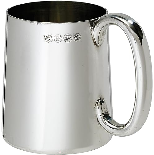 I LUV LTD Zinn Krug Halbes Pint Schmucklos Moderner Imperial-Design-Körper, Markiert auf dem Körper C-Griff Bier Krug Personalisierte Geschenke für Männer und Frauen