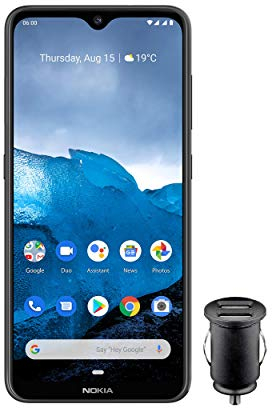 Nokia 6.2 Smartphone - Deutsche Ware (16cm (6, 3 Zoll), 64GB interner Speicher, 4GB RAM, Dual Sim) inkl KFZ-Adapter, Keramik schwarz