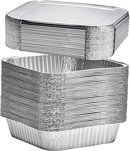 Padelle usa e getta per pagnotta in alluminio stagnola di stagno pasto preparazione Bakeware in alluminio polpettone teglie torta Pan Foil pon (100 pezzi)