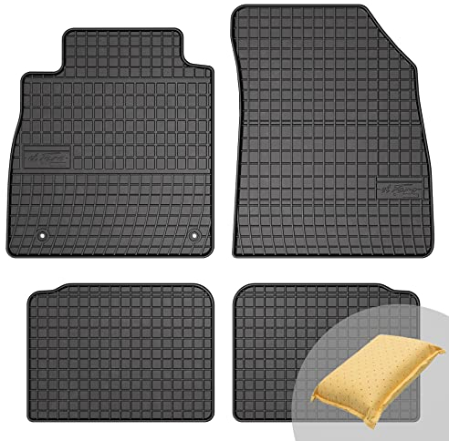 FROGUM EL Toro Gummimatten Ganzjähriges-Set von Autofussmatte Auto Fußmatten für Nissan Micra K14 ab 2016 | Beständiges Gummi Material | 1,5cm Schutzkante