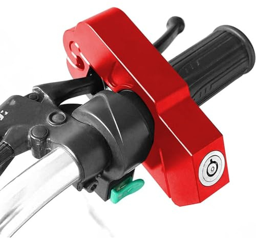 Motorcycle Handlebar Lock, Anti Theft Grip Handle Lock Motorbike Handlebar Throttle Brake Locks Dirt Bike Security Locking Motorcycle Throttle Locks with 3 Gasket for Moped Scooter ATVs