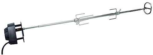 SANTOS motorisierter magnetischer Drehspieß für SANTOS P-518 - elektrische Gasgrill-Rotisserie - 2 Laufrichtungen - BBQ-Grillspieß inkl. Fleischnadeln