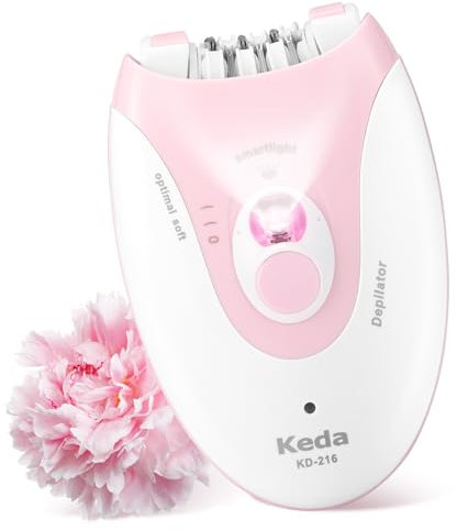Epilator for Women, Cordless Facial Hair Removal with LED Light, 2 Speeds, Electric Trimmer Tweezer for Face Legs Arms Underarm Armpit Bikini, Painless Smooth Glide Mini Epilator Shaver for Travel